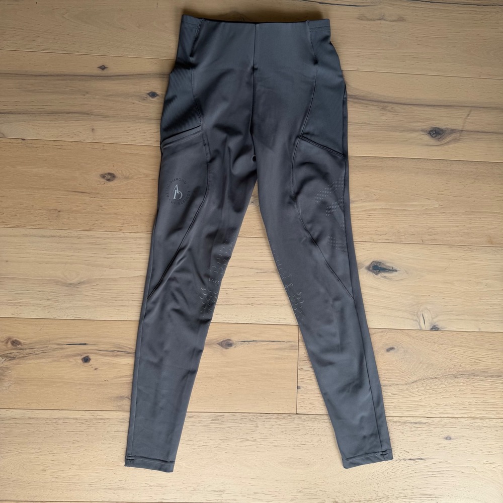 Aztec Diamond Equestrian - Riding Leggings - Grey - Silicone Grip - Size TEEN